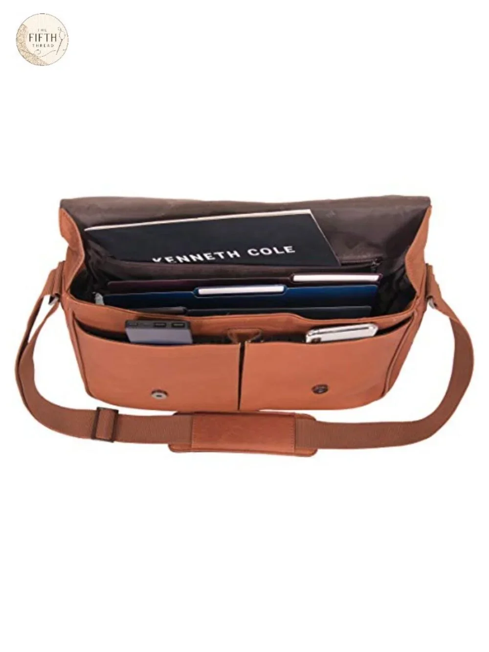 Full-Grain Colombian Leather Slim Messenger Bag for Laptop Tablet with